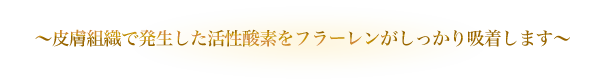 皮膚組織で発生した活性酸素をフラーレンがしっかり吸着します。